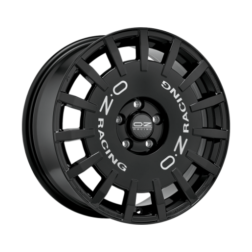 OZ Rally Racing Gloss Black Silver Lettering