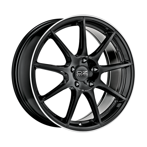 OZ Veloce GT Gloss Black+Diamond Lip+Silver Lettering