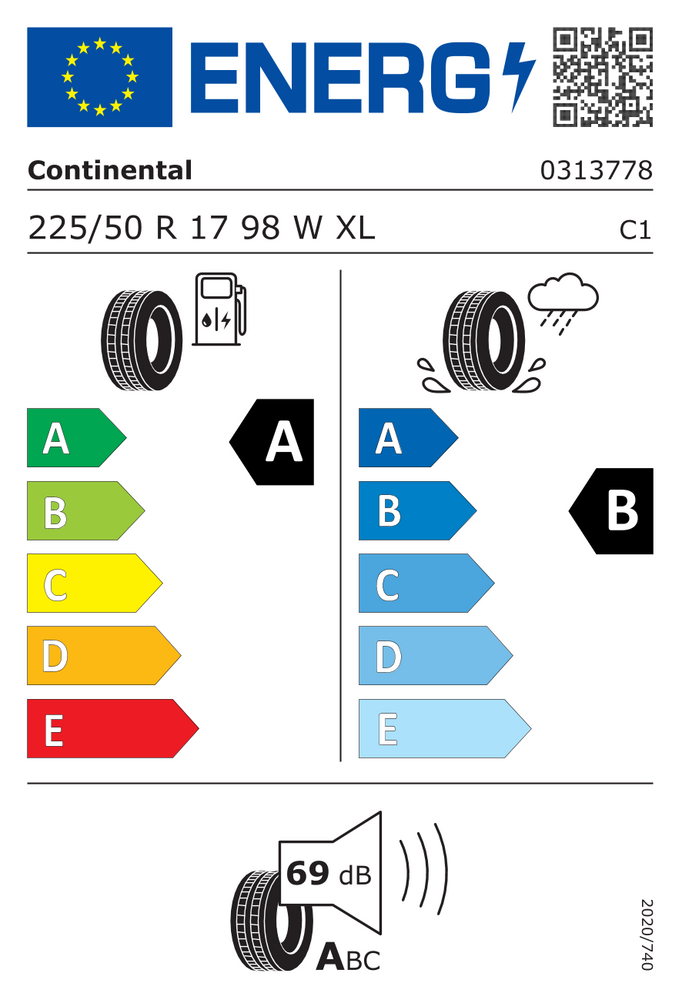 
                      
                        Continental EcoContact 7 EVc FR XL MO 225/50 R17 98W
                      
                    