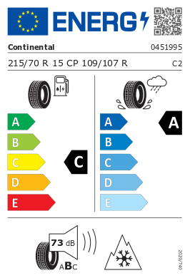 
                      
                        Continental VanContact Camper EVc 10PR 215/70 R15C 109R
                      
                    