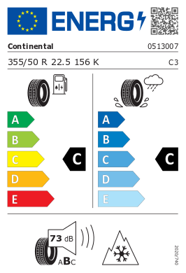 
                      
                        Continental HSW2 Scandinavia 355/50 R22.5 156K
                      
                    