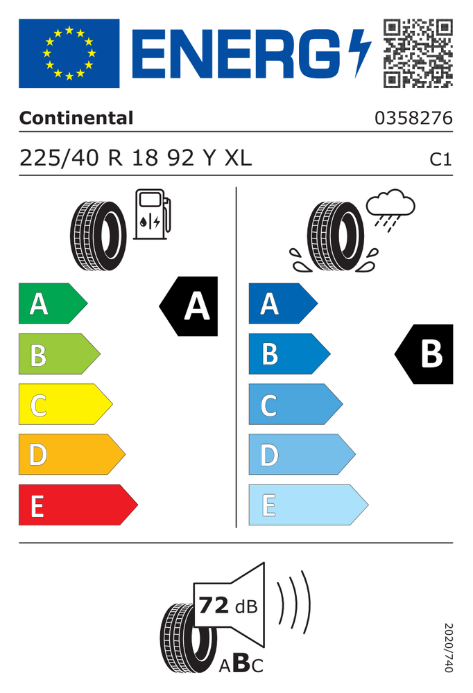 
                      
                        Continental EcoContact 6 FR XL * 225/40 R18 92Y
                      
                    