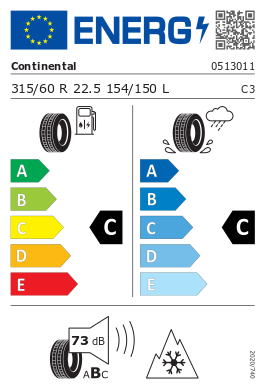 
                      
                        Continental HSW2 Scandinavia 315/60 R22.5 154L
                      
                    