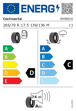 
                      
                        Continental LCS 265/70 R17.5 139M
                      
                    
