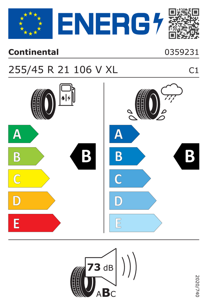 
                      
                        Continental CrossContact RX EVc FR XL NE0 255/45 R21 106V
                      
                    