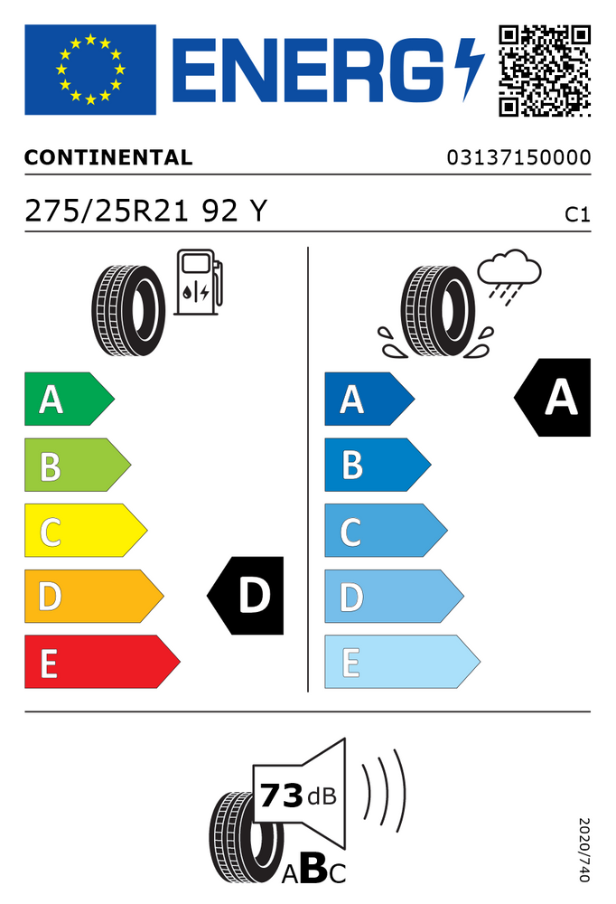 
                      
                        Continental SportContact 7 275/25 R21 92(Y)
                      
                    